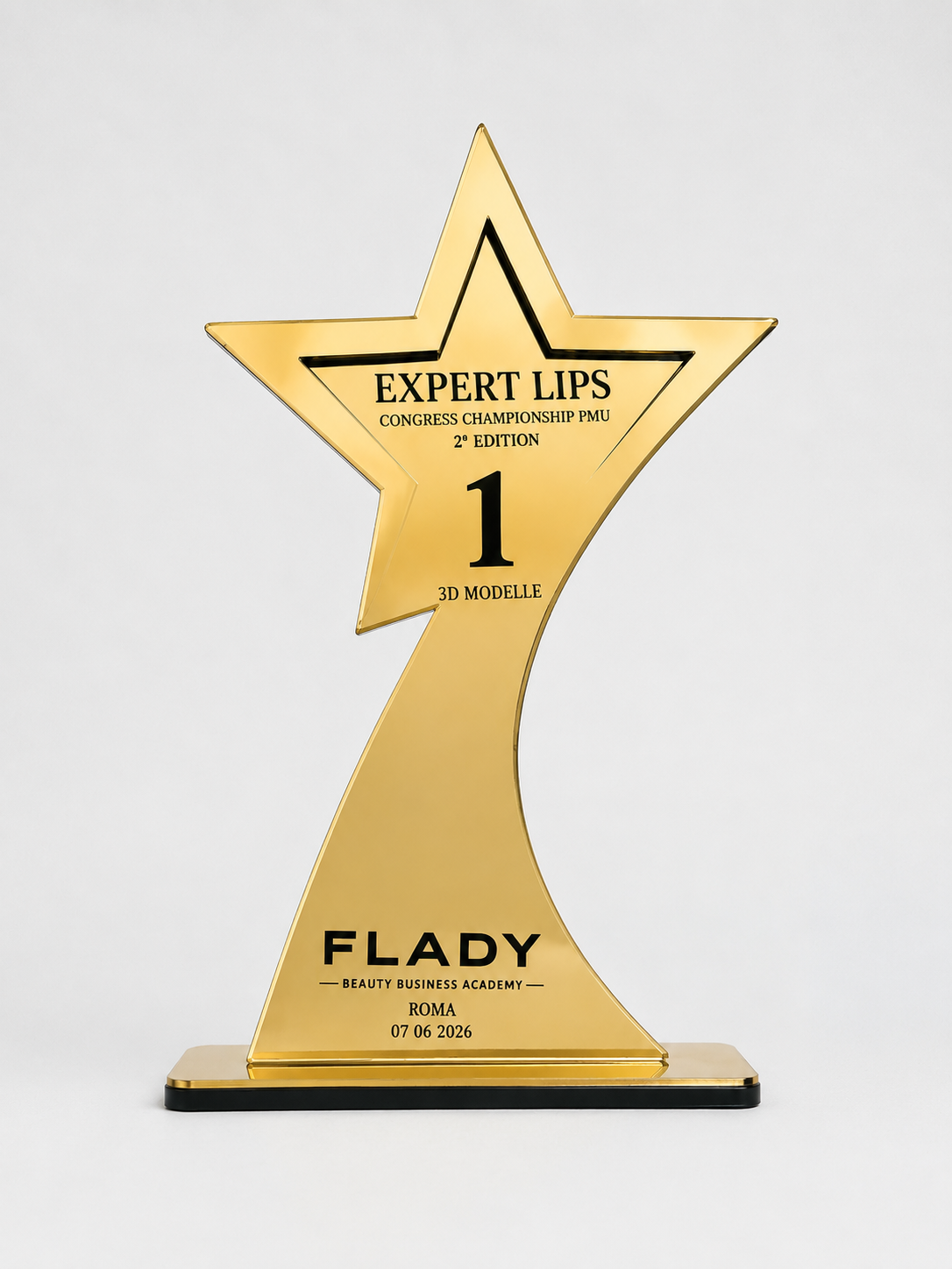 Trofeu stea star trophy gold metalex gravat