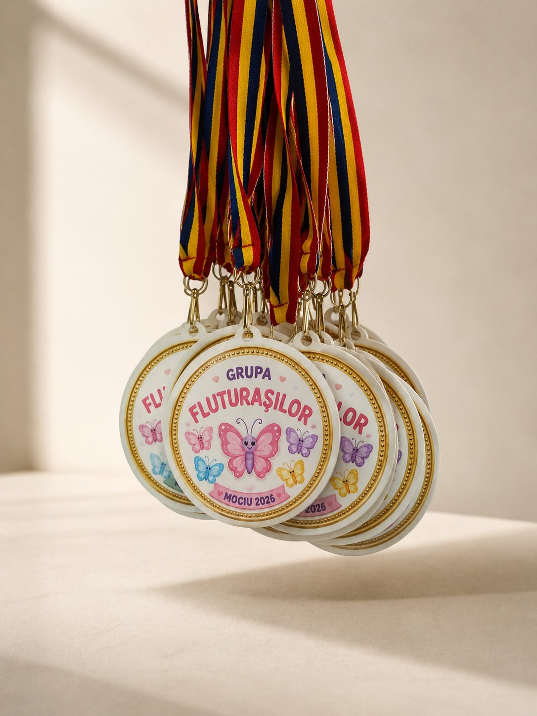 Medalie personalizată comatex imprimat cu fir tricolor