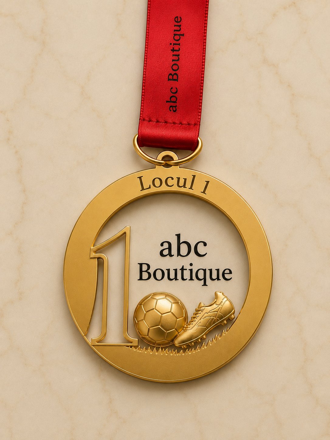 Medalie personalizată print și plexiglass auriu locul 1