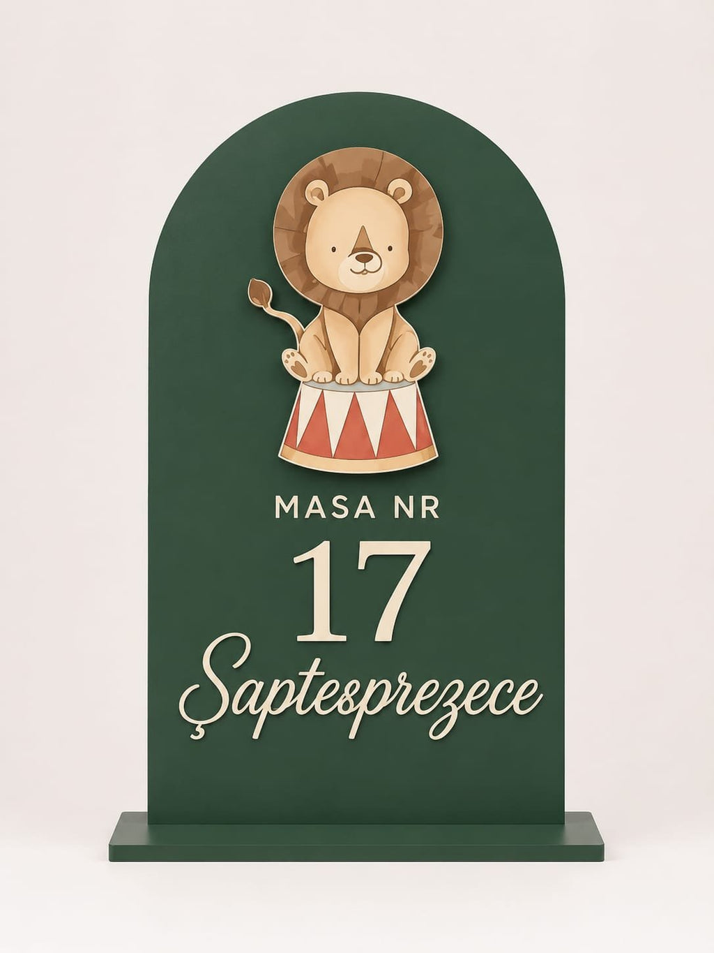 Număr masă personalizat plexiglass cu leuț