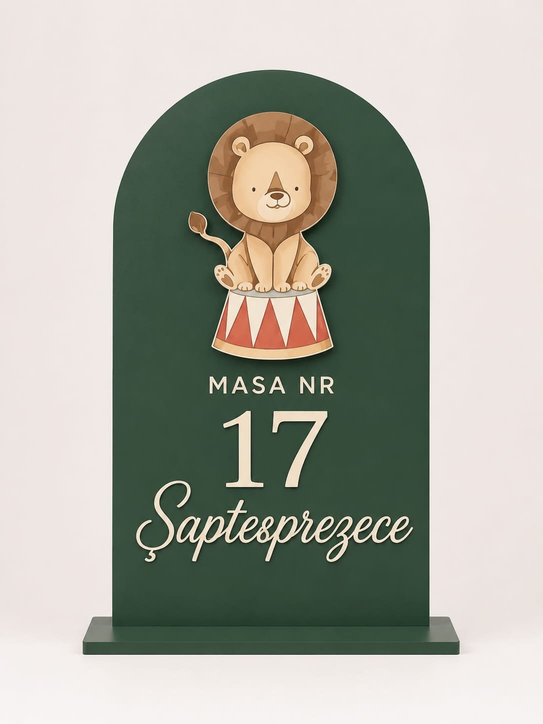 Număr masă personalizat plexiglass cu leuț