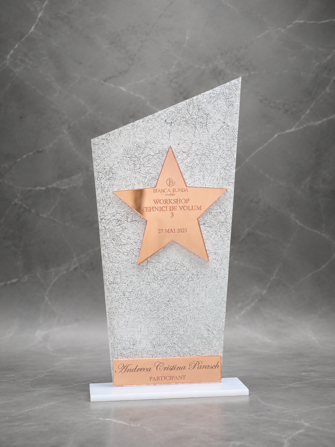 Trofeu stea tapet full rose plexiglass feminin