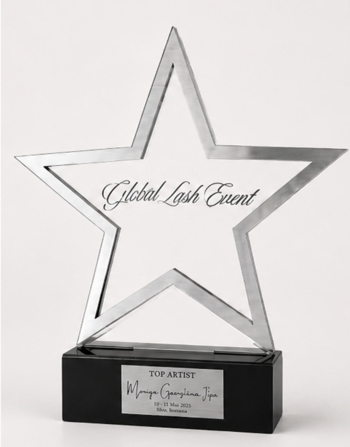 Trofeu star transparent metalex argintiu premium