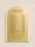 Placă listă de prețuri personalizată metalex auriu