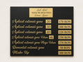 Placă listă de prețuri personalizată plexiglass litere 3D
