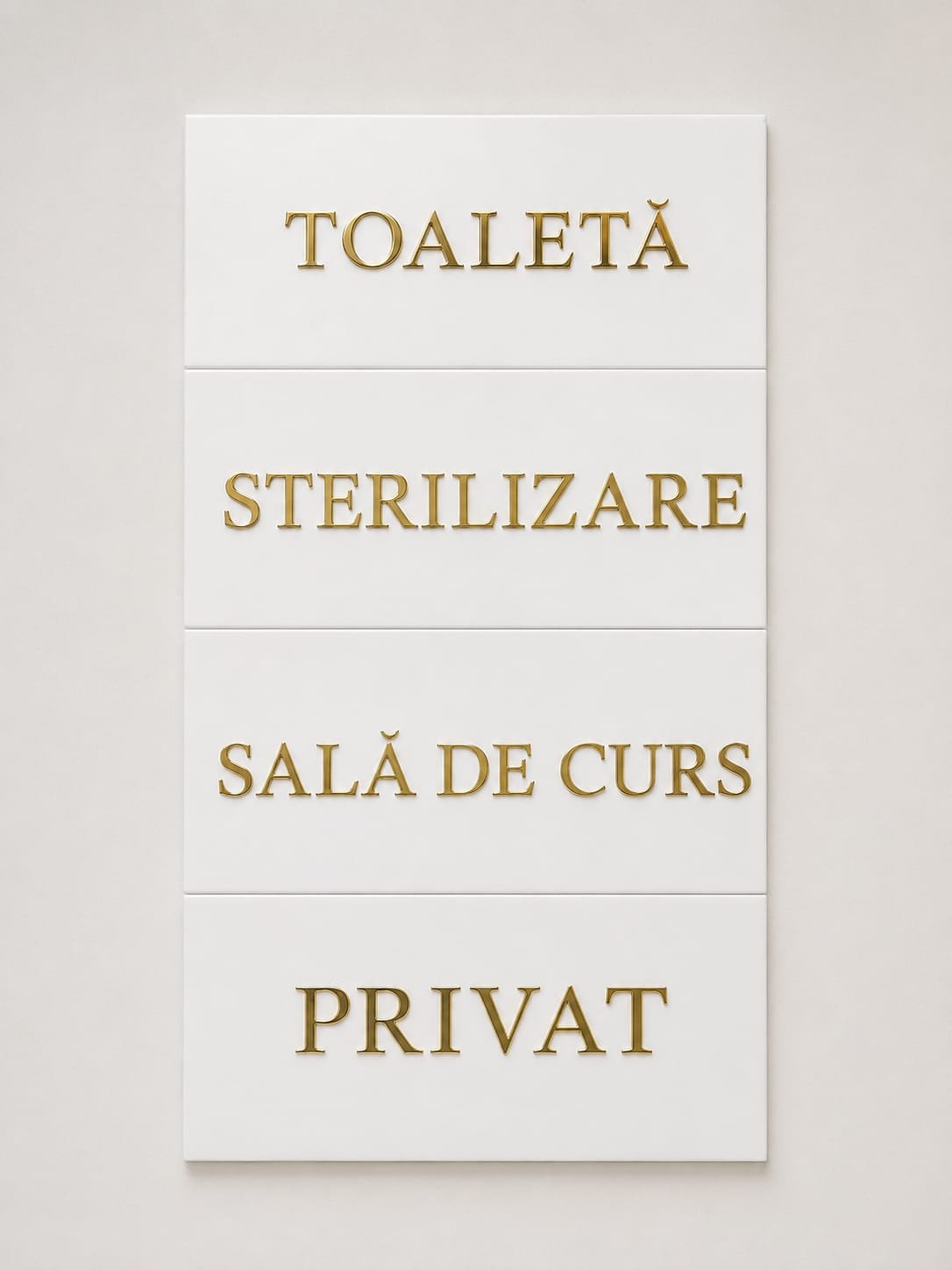 Set plăcuțe semnalistică plexiglass 3D toaletă sterilizare sală curs