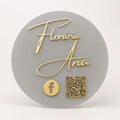 Suport QR code personalizat plexiglass freeze gri mat