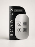 Suport QR code personalizat metalex negru argintiu