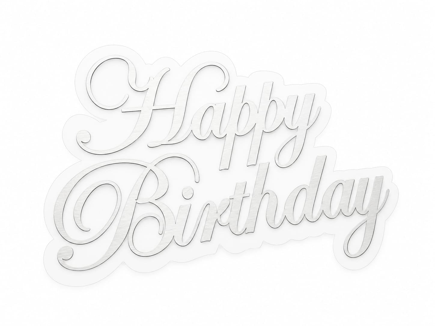 Text personalizat plexiglass oglindă Happy Birthday